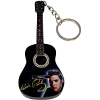 Los mejores  - LLAVERO MADERA GUITARRA ACÜSTICA ELVIS PRESLEY EGK-1389 REGALO MUSICAL ROCKMUSIC